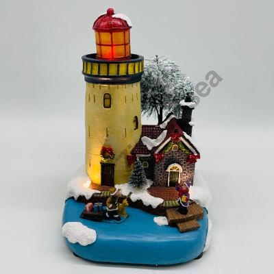 Светодиодная рождественская деревня с маяком