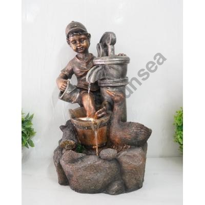 LED Outdoor Cascading Boy Fountain